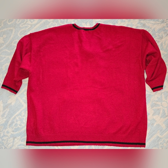 Torrid 5X Pullover Crew Neck Sweater-Holiday Red Cat Poms NWOT, never worn - Picture 4 of 5